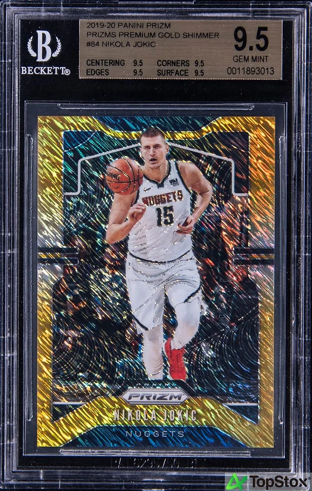 2019-20 Panini Prizm Nikola Jokic Blue Shimmer #84 card image
