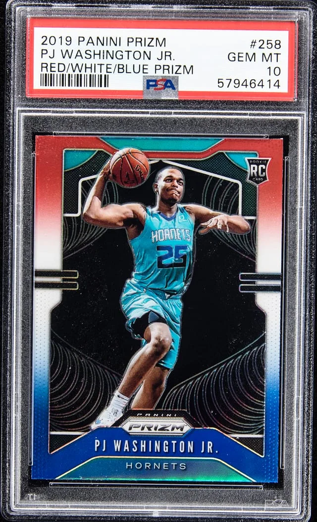 2019-20 Panini Prizm PJ Washington Red/White/Blue Prizm #258 card image