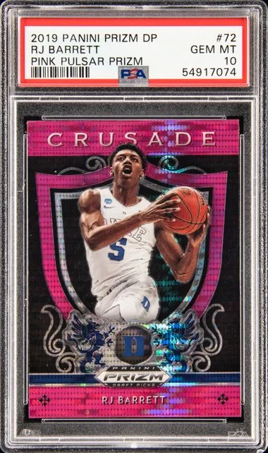 2019-20 Panini Prizm RJ Barrett Pink Pulsar Prizm #72 card image