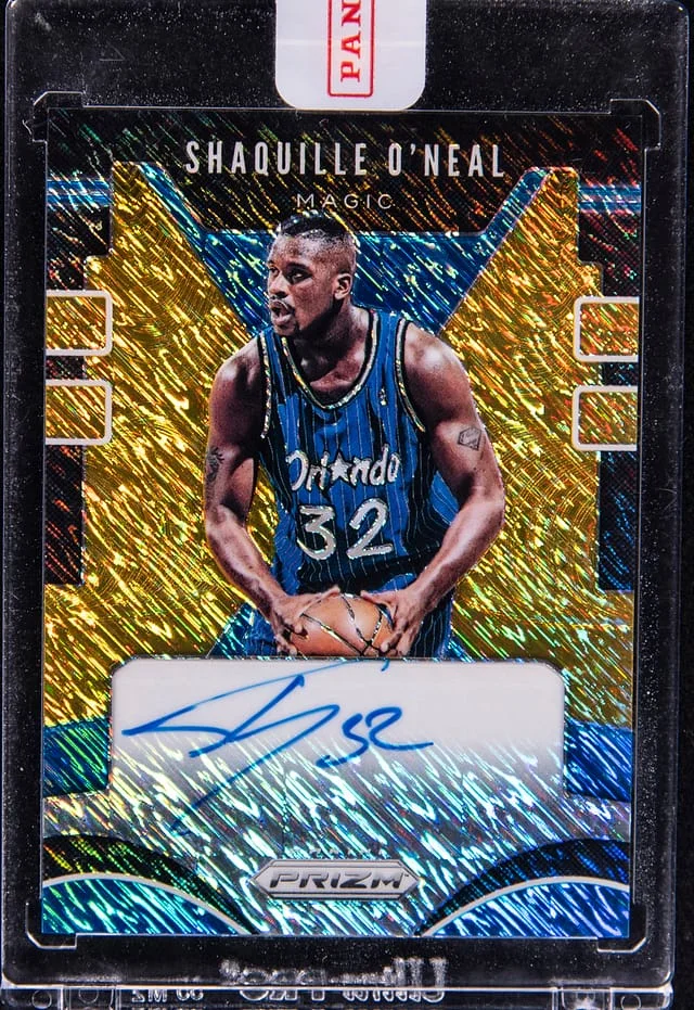 2019-20 Panini Prizm Shaquille O'Neal Gold Shimmer Signatures #SG-SON card image