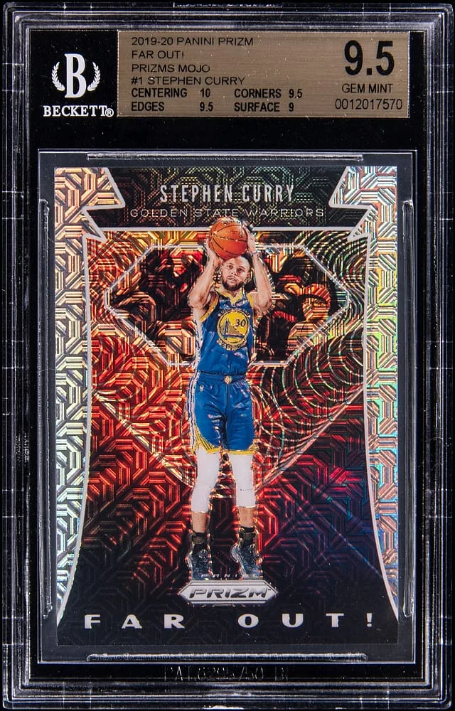 2019-20 Panini Prizm Stephen Curry Far Out! Mojo #1 card image