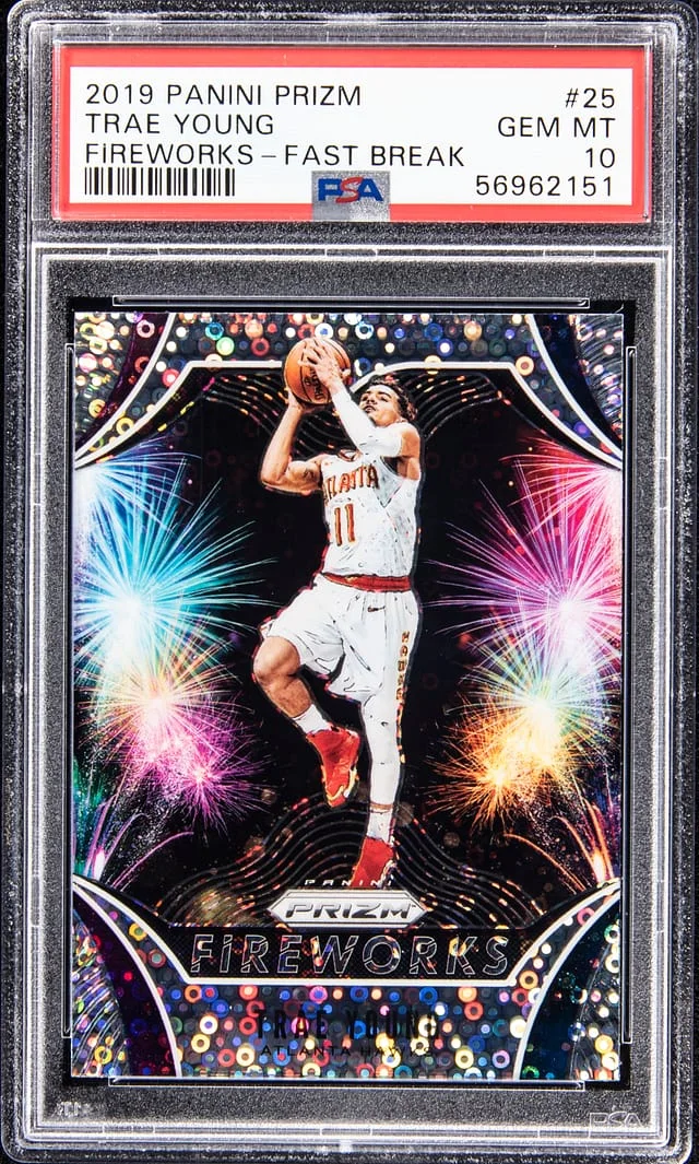 2019-20 Panini Prizm Trae Young Fireworks Fast Break #25 card image