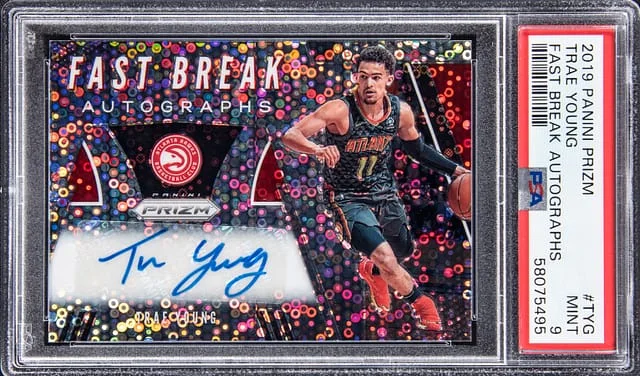 2019-20 Panini Prizm Trae Young Fast Break Autograph #FB-TYG card image