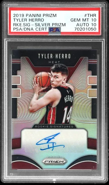 2019-20 Panini Prizm Tyler Herro Signatures Silver Prizm #RS-THR card image