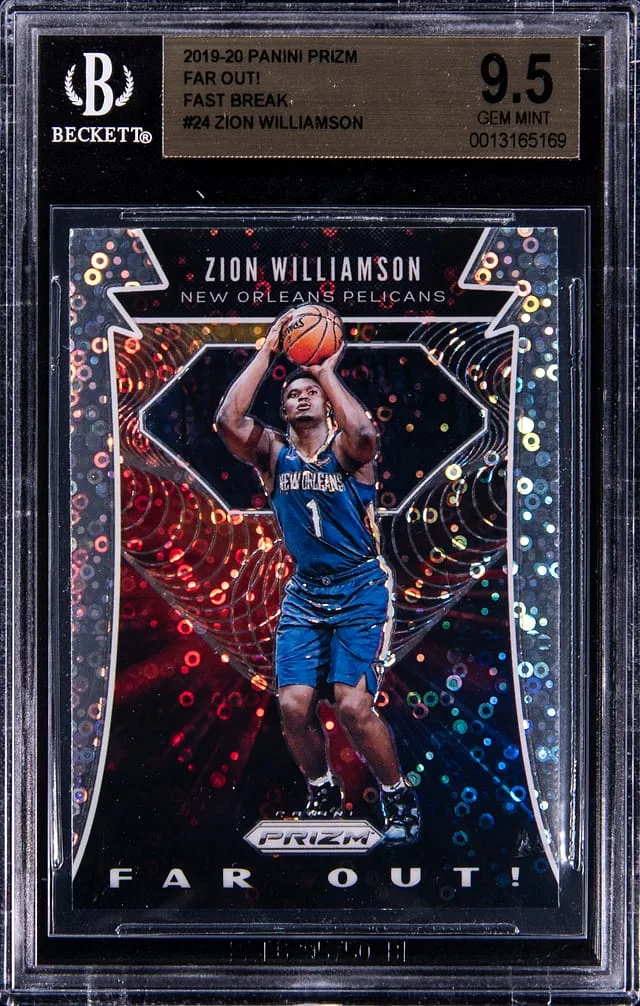 2019-20 Panini Prizm Zion Williamson Far Out Fast Break #24 card image