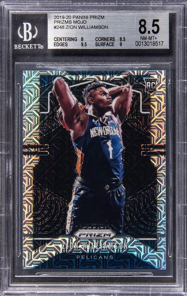 2019-20 Panini Prizm Zion Williamson – Jersey Number Mojo Prizm #248 card image