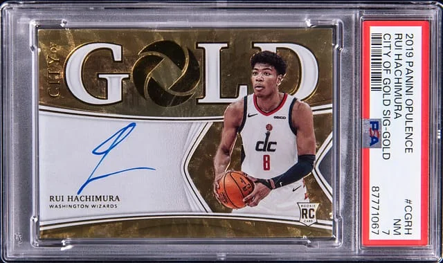 2019-20 Panini Rui Hachimura Opulence City of Gold Signature Gold #CGRH card image