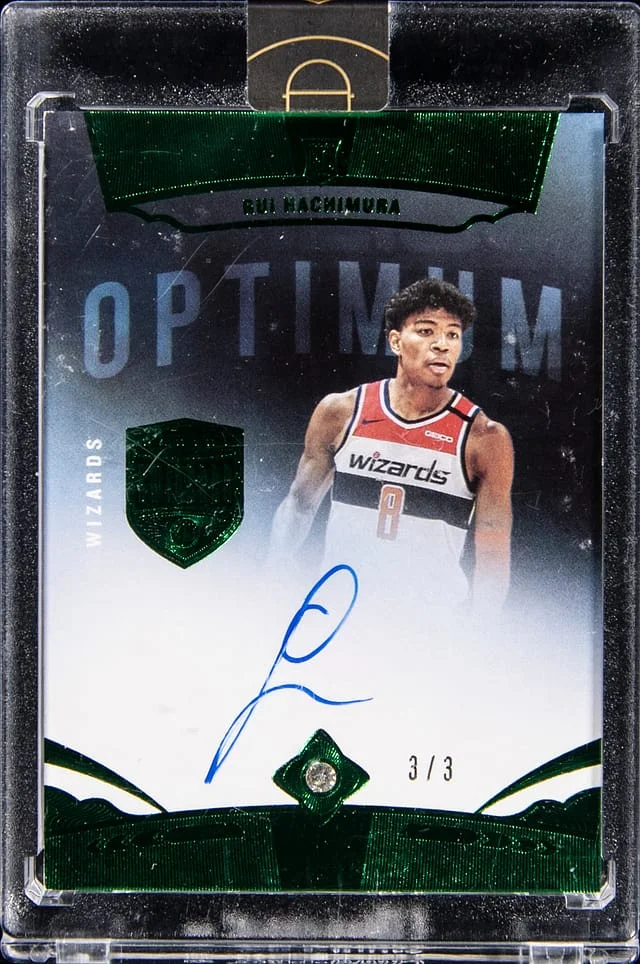 2019-20 Panini Rui Hachimura Opulence Optimum Diamond Autographs Emerald #OP-RHM card image