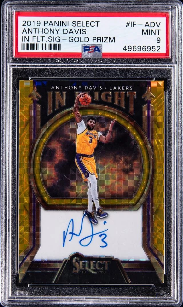 2019-20 Panini Select Anthony Davis In Flight Signatures Gold Prizm #IF-ADV card image