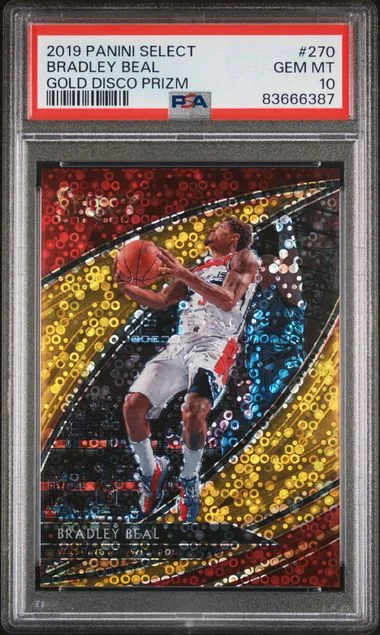 2019-20 Panini Select Bradley Beal Gold Disco Prizm #270 card image