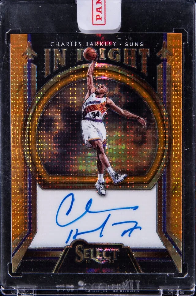 2019-20 Panini Select Charles Barkley In Flight Neon Orange Pulsar Autograph #IF-CBK card image