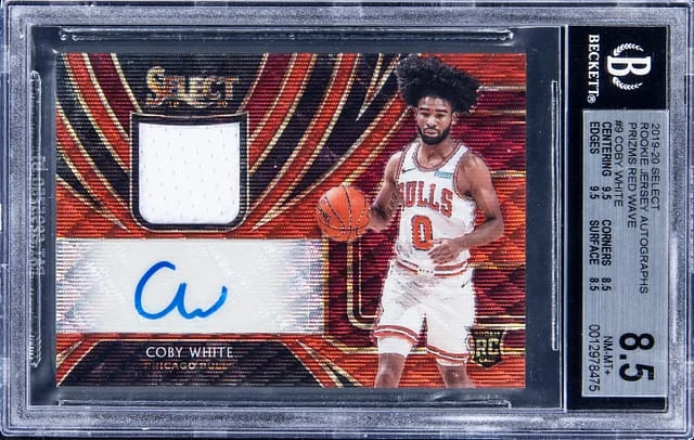 2019-20 Panini Select Coby Jersey Autographs Red Wave Prizm #RJA-CBW card image