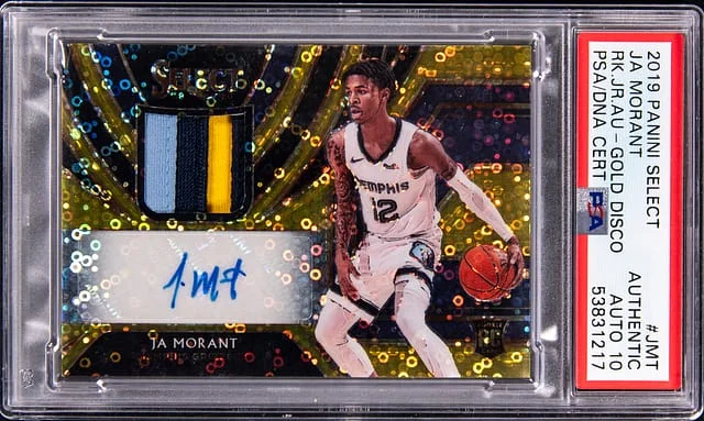 2019-20 Panini Select Ja Morant Jersey Autograph Tie-Dye #RJA-JMT card image