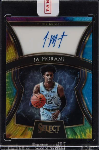 2019-20 Panini Select Ja Morant Tie Dye Prizm Autographs #RS-JMT card image