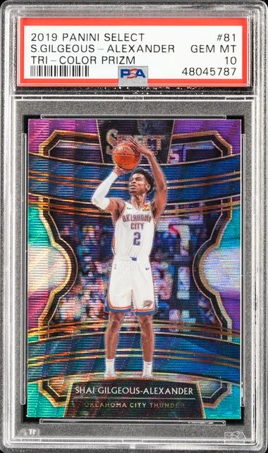 2019-20 Panini Select Shai Gilgeous-Alexander Red Wave #81 card image
