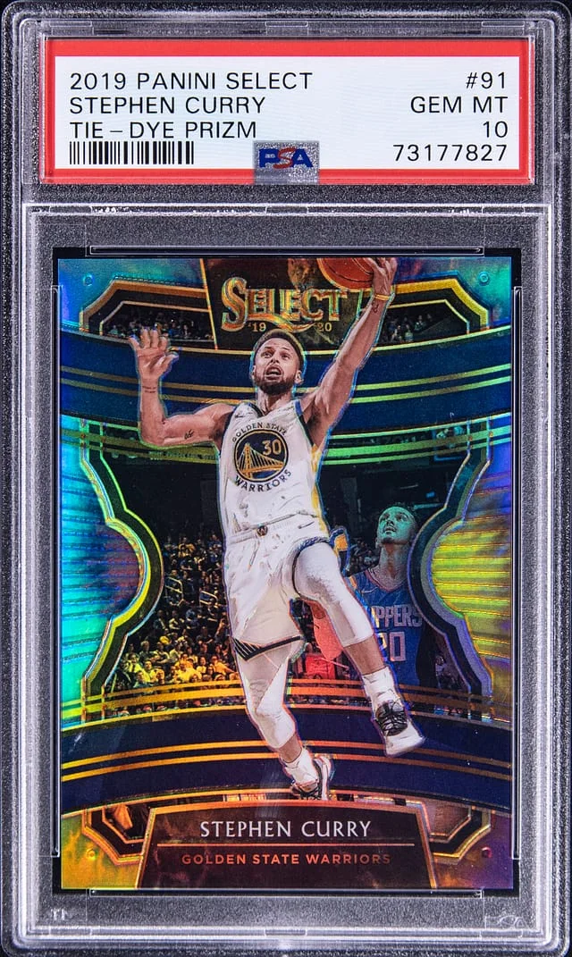 2019-20 Panini Select Stephen Curry Tie-Dye Prizm #91 card image