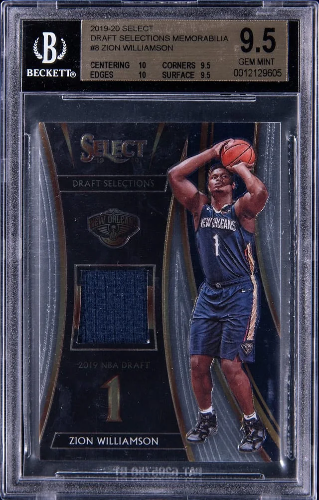 2019-20 Panini Select Zion Williamson Draft Selections Memorabilia #8 card image