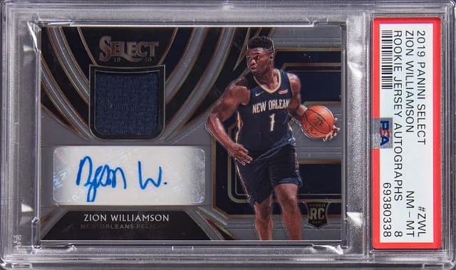 2019-20 Panini Select Zion Williamson Jersey Autograph #RJA-ZWL card image