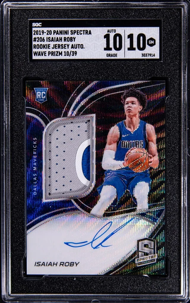 2019-20 Panini Spectra Isaiah Roby Jersey Autograph #206 card image