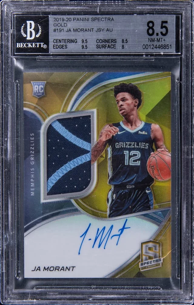2019-20 Panini Spectra Ja Morant Jersey Autograph Gold #191 card image