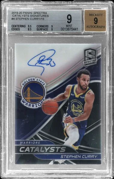 2019-20 Panini Spectra Stephen Curry/15 Catalysts Signatures 06/15 #4 card image