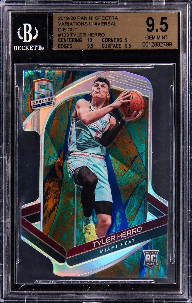 2019-20 Panini Spectra Tyler Herro Variations Universal Die Cut #133 card image