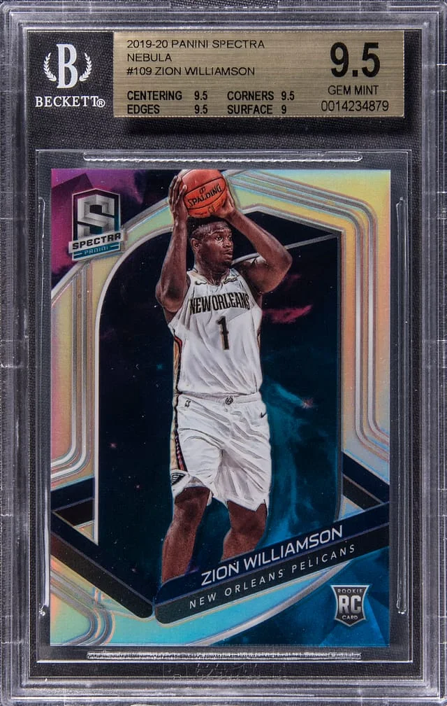 2019-20 Panini Spectra Zion Williamson – Jersey Number Nebula #109 card image