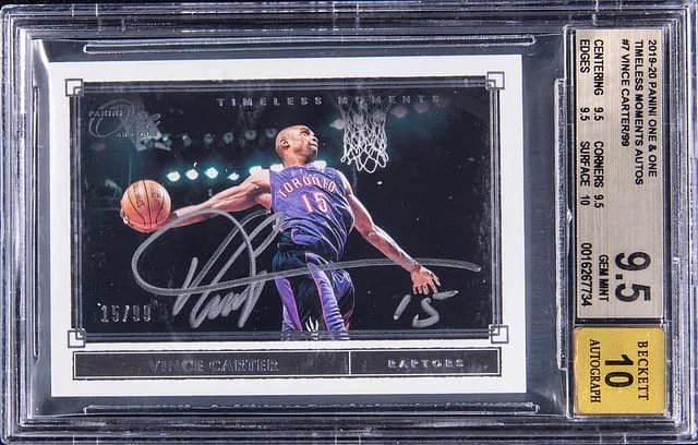 2019-20 Panini Vince Carter One & One Timeless Moments Autograph #TM-VCT card image