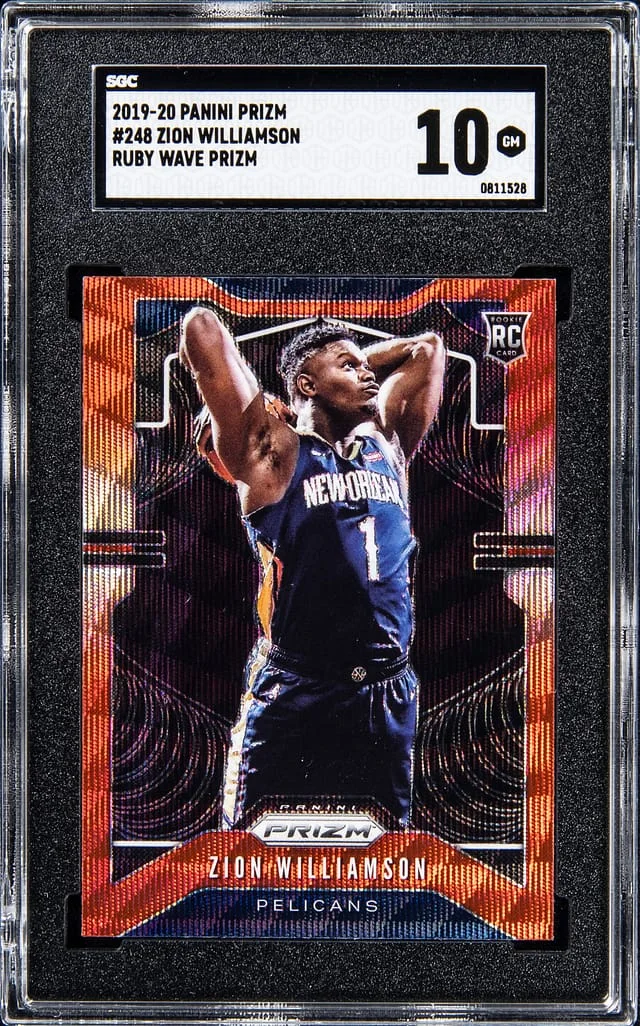 2019-20 Panini Zion Williamson Ruby Wave Prizm #248 card image