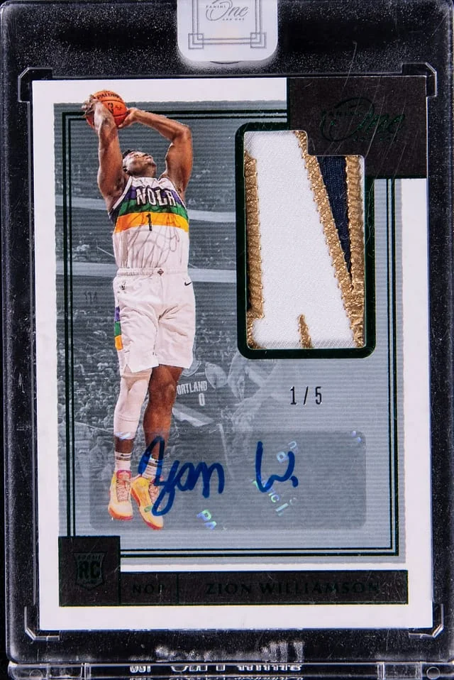 2019-20 Panini Zion Williamson One Jersey Autograph #RJA-ZWL card image
