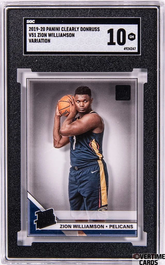 2019-20 Panini Zion Williamson Clearly Donruss Variation #V51 card image