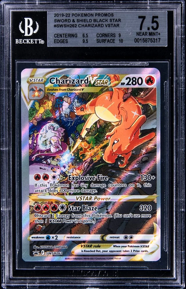 2019-22 Pokemon Promos Sword & Shield Black Star Charizard Vstar #SWSH282 card image