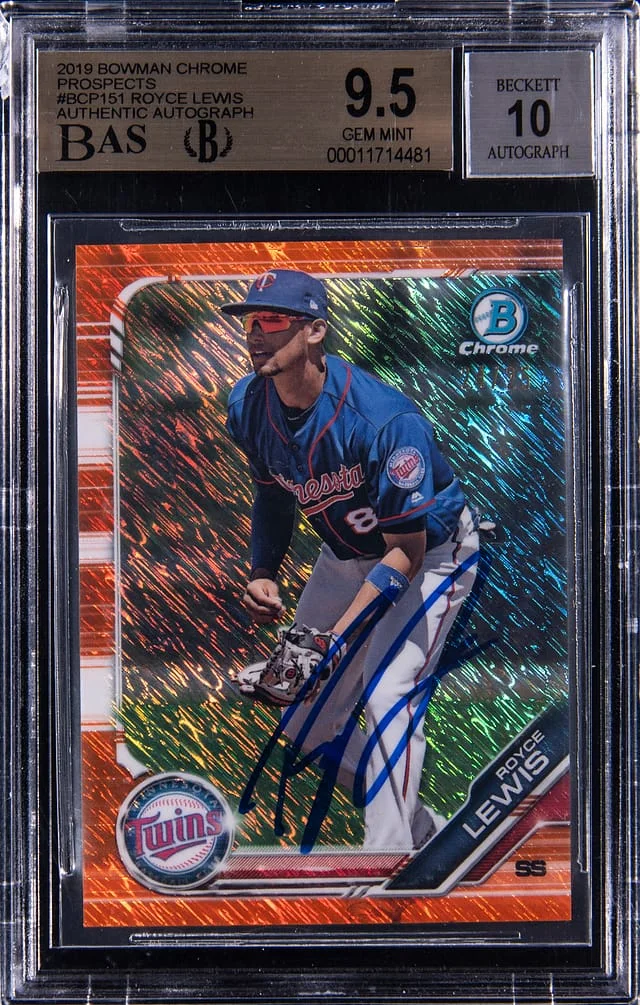 2019 Bomwan Chrome Prospects Orange Shimmer Royce Lewis #BCP-151 card image