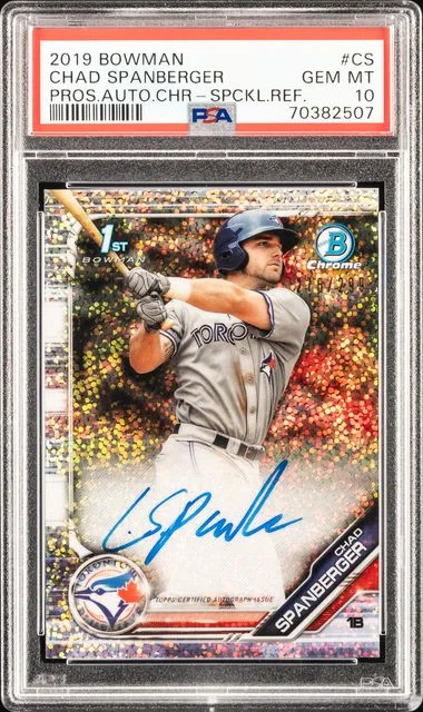 2019 Bowman Chad Spanberger Prospect Autographs Chrome Speckle Refractor #CS card image