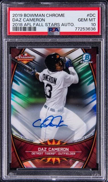2019 Bowman Chrome Afl Fall Stars Autographs DC Daz Cameron #2018 card image