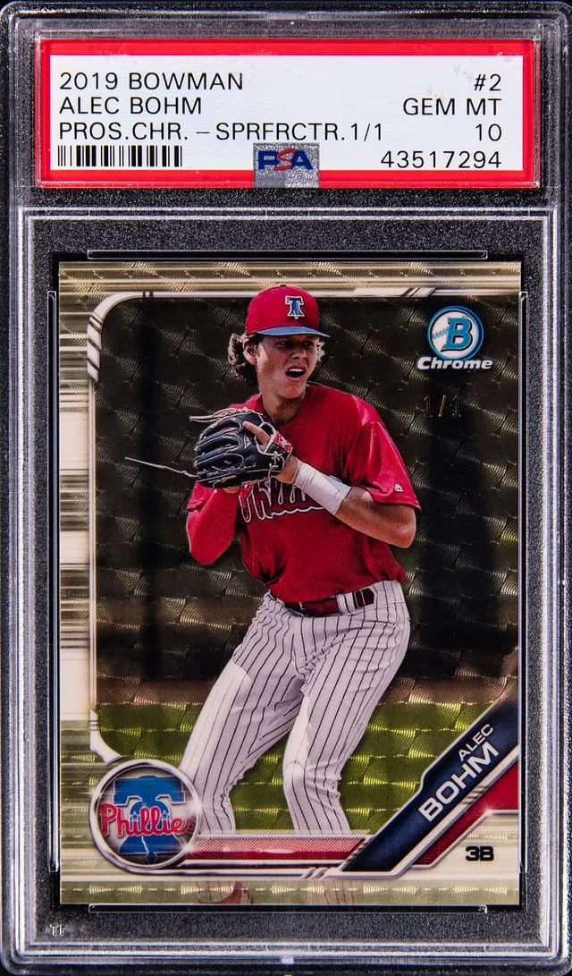 2019 Bowman Chrome Alec Bohm Prospect Superfractor #2 card image