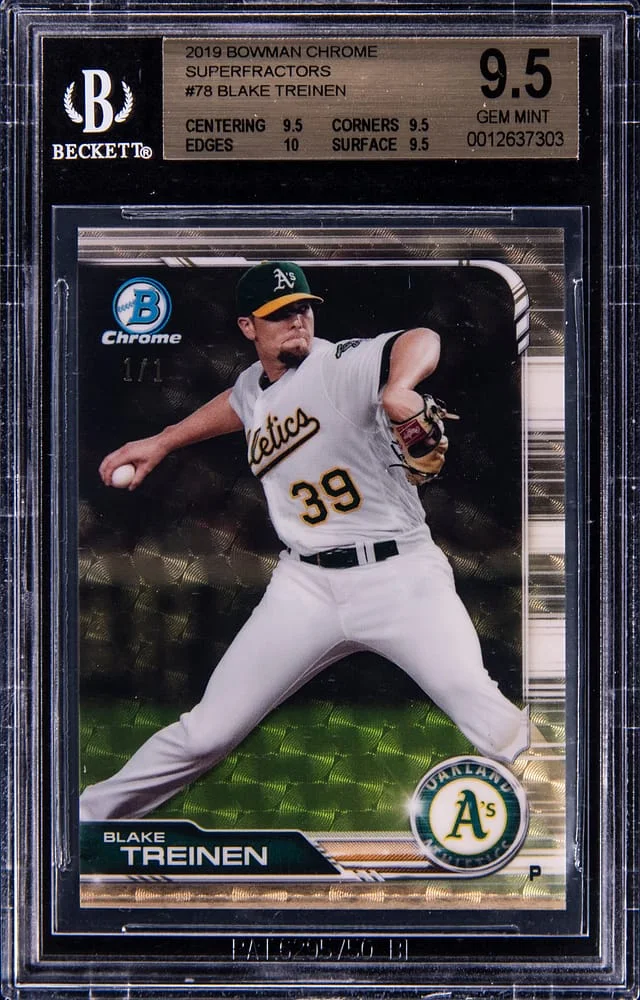 2019 Bowman Chrome Blake Treinen SuperFractors #78 card image