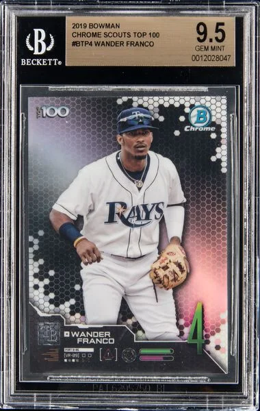2019 Bowman Chrome Btp4 Wander Franco Scouts Top #100 card image