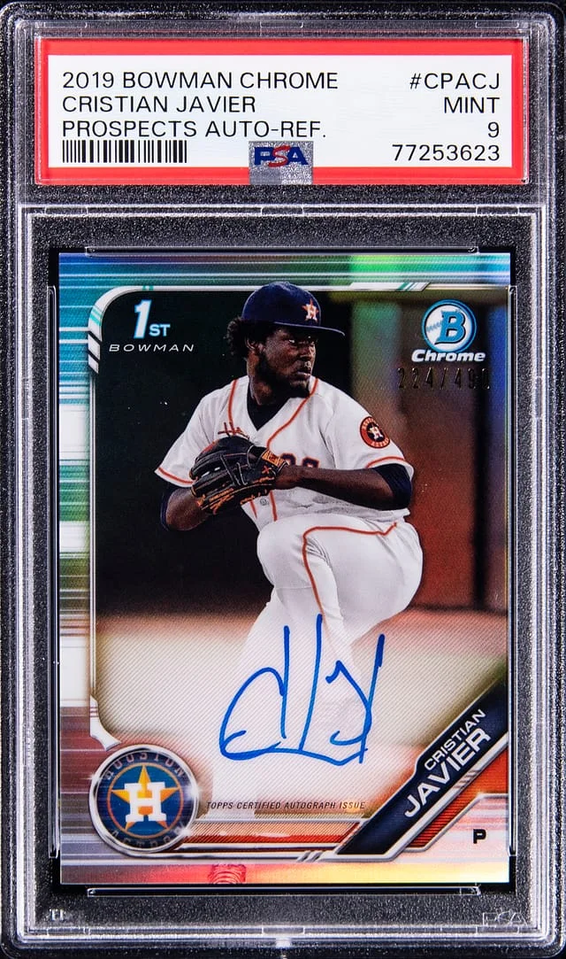 2019 Bowman Chrome Cristian Javier Prospect Autograph Refractor #CPACJ card image