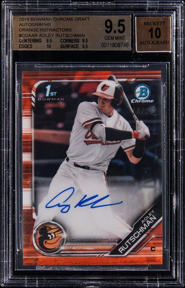 2019 Bowman Chrome Draft Adley Rutschman Autograph Orange Refractor #CDA-AR card image