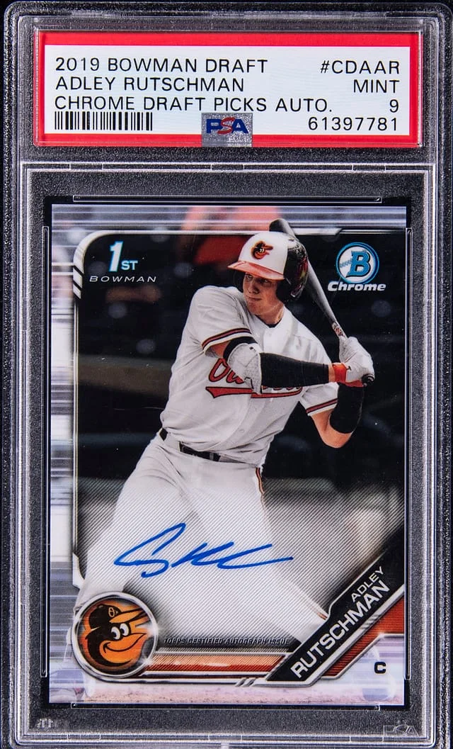 2019 Bowman Chrome Draft Adley Rutschman Pick Autographs #CDAAR card image