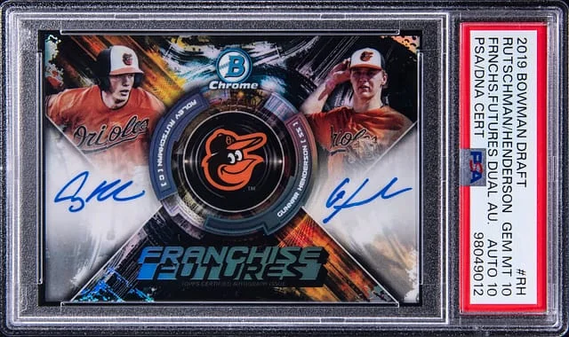 2019 Bowman Chrome Draft Adley Rutschman/Gunnar Henderson Franchise Futures Dual Autograph #FFA-RH card image