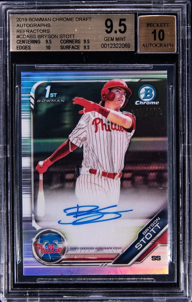 2019 Bowman Chrome Draft Bryson Stott Autographs Refractors #CDABS card image