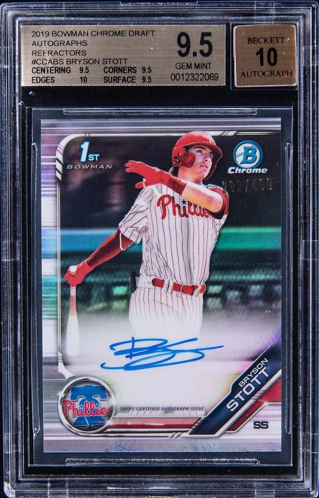 2019 Bowman Chrome Draft Bryson Stott Autographs Refractor #CPA-BS card image