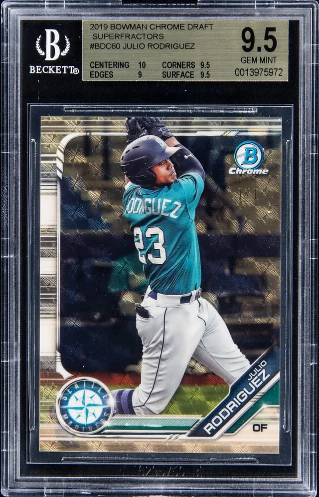 2019 Bowman Chrome Draft Julio Rodriguez Purple Refractor #BDC-60 card image