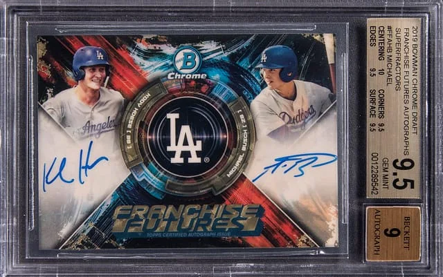 2019 Bowman Chrome Draft Kody Hoese, Michael Busch Dual Franchise Futures Autograph Superfractor #FFA-HB card image