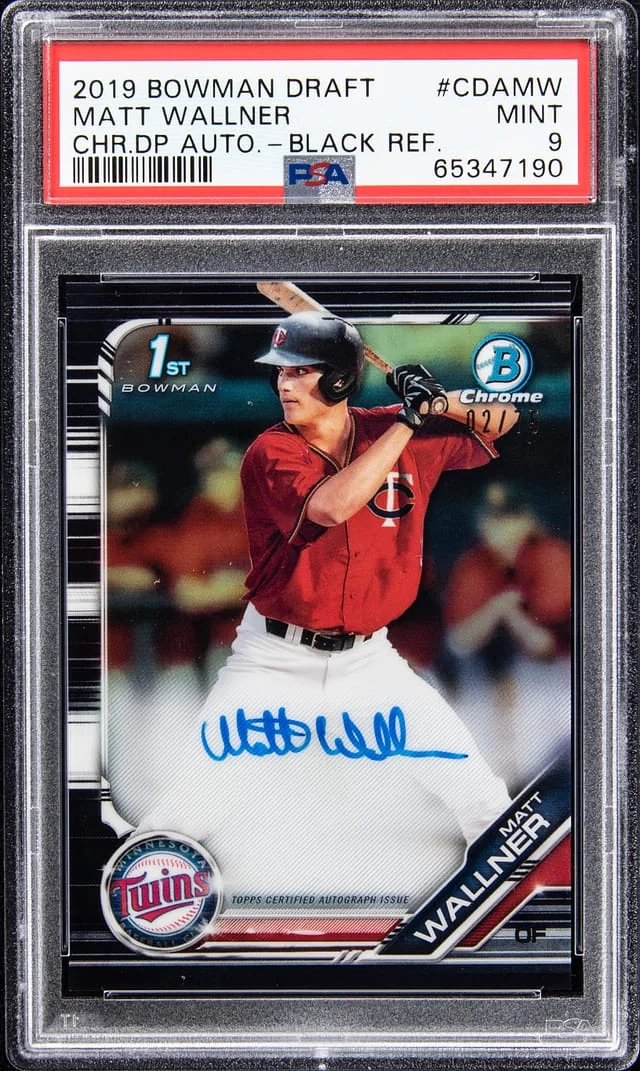 2019 Bowman Chrome Draft Matt Wallner Picks Autographs Black Refractor #CDAMW card image