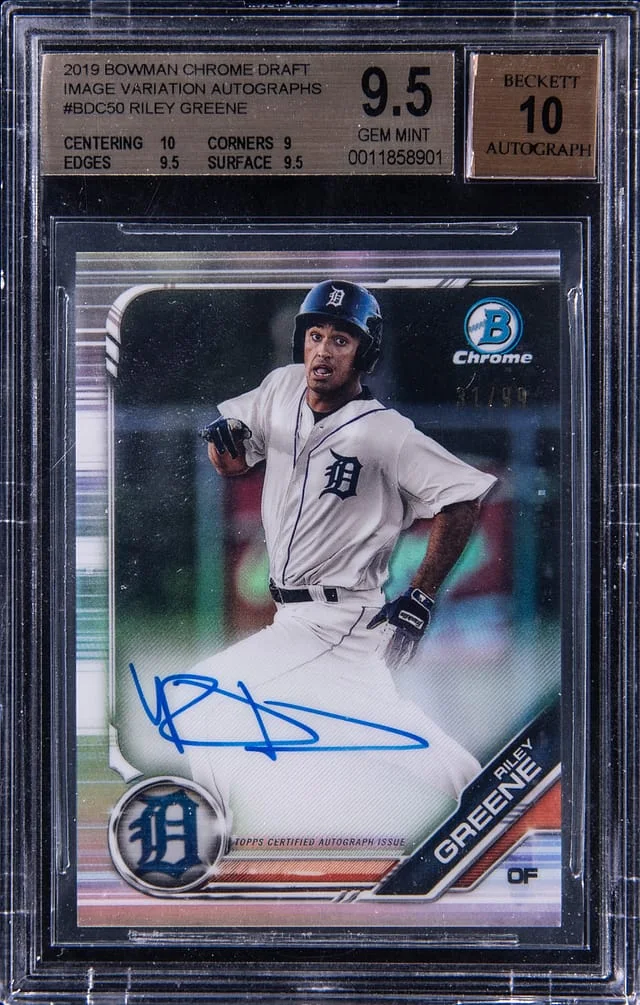 2019 Bowman Chrome Draft Riler Greene Image Variation Autographs #BDC-50 card image