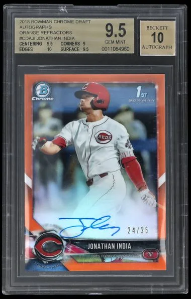 2019 Bowman Chrome Jonathan India Prime Autograph #JI card image