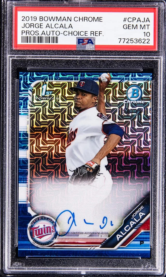 2019 Bowman Chrome Jorge Alcala Prospect Autographs Choice Refractor #CPAJA card image